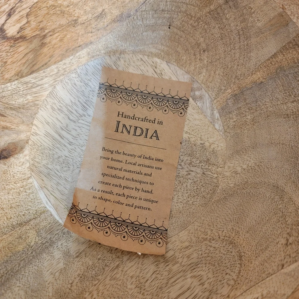 Handcrafted India Wooden Natural Materials Artisian‎ Decorative Wooden Bowl
